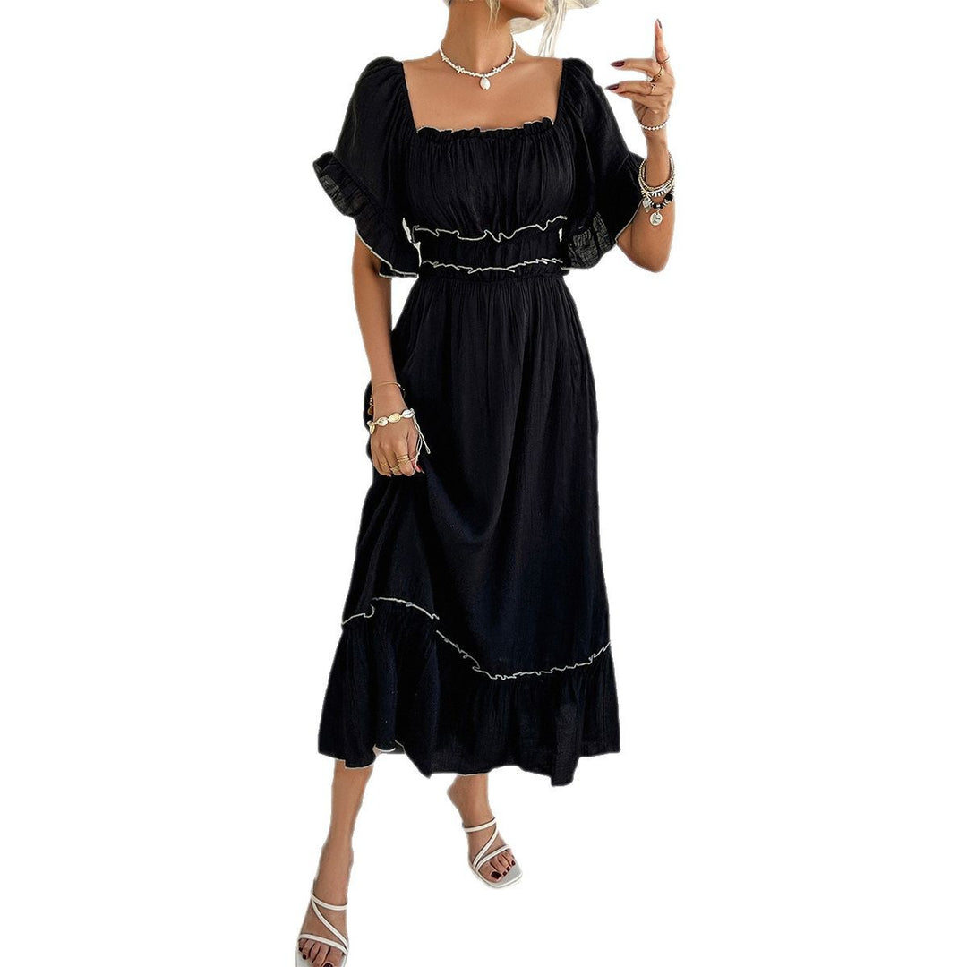 Damen Maxikleid mit Off-Shoulder-Ausschnitt und Rüschendetails EB