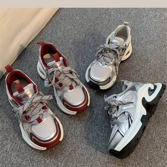 Damen Sportliche Mesh-Sneaker mit atmungsaktiven Einsätzen und rutschfester Sohle EB