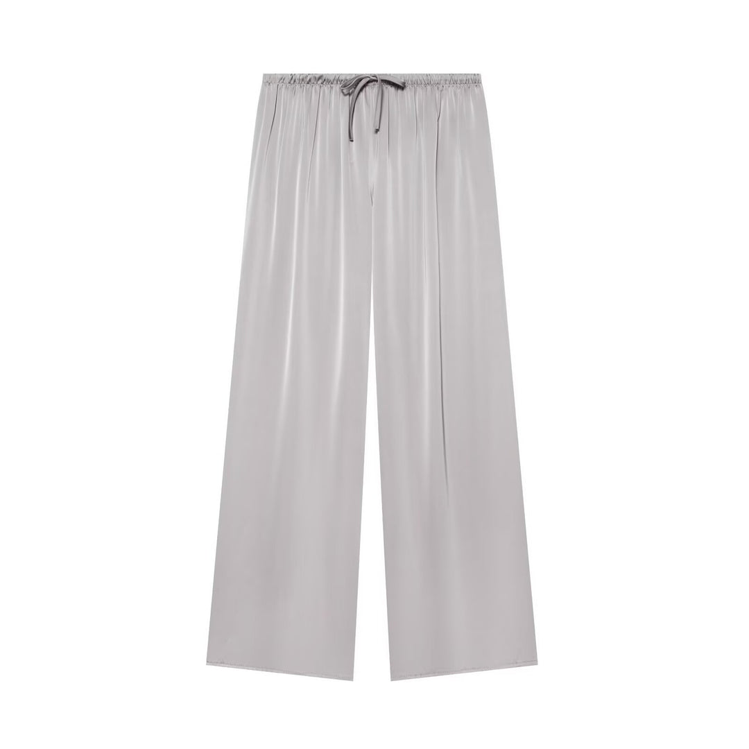 Damen nan luftig-weite Palazzo-Hose mit elastischem Bund und Kordelzug EB