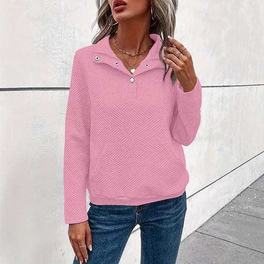 Damen Pullover mit strukturiertem Design und zwei praktischen Taschen EB