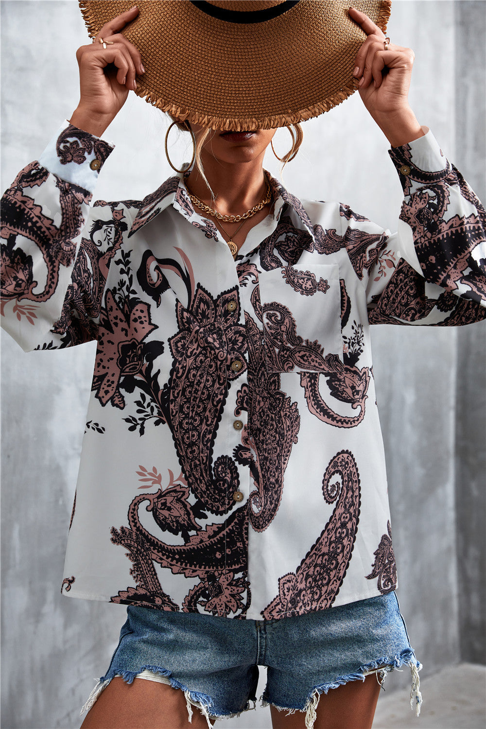 Damen Hemd im extravaganten Paisley-Design EB