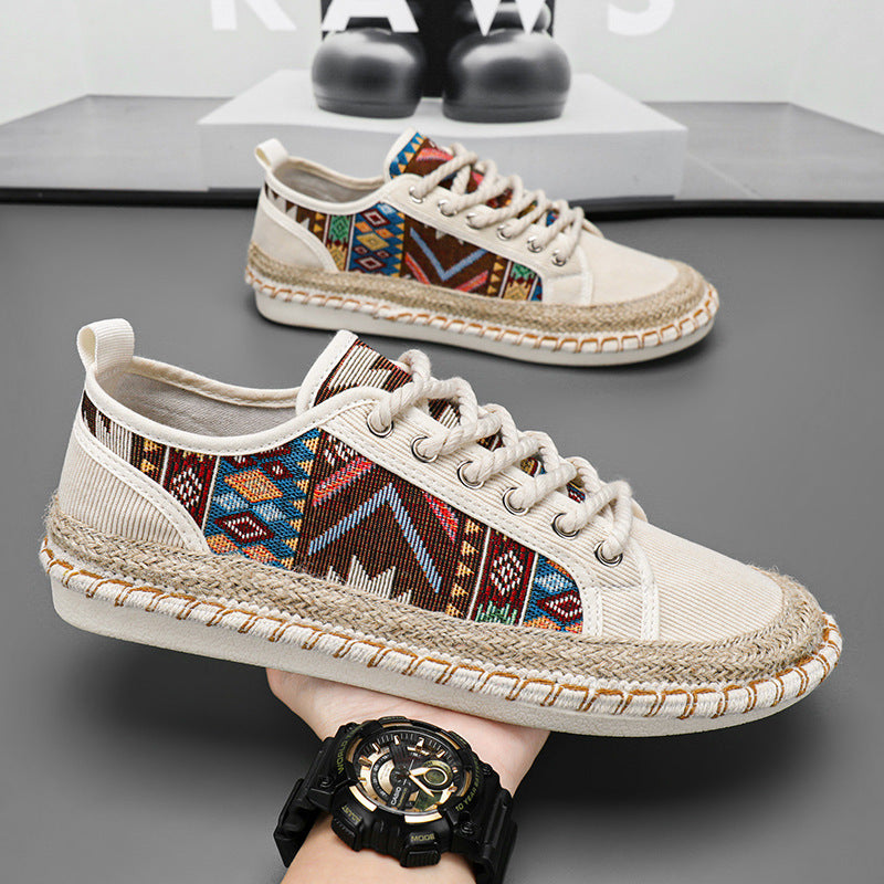 Damen Espadrilles-Sneaker mit exotischem Musterdruck und modischer Kordelsohle EB