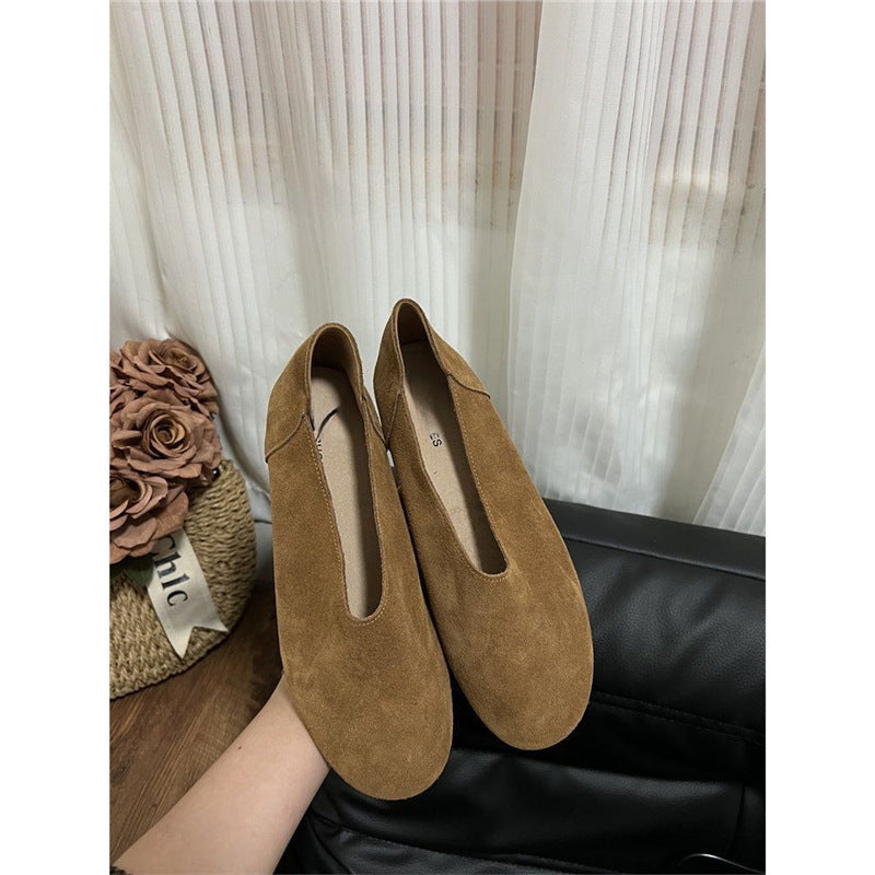 Damen elegante Slipper aus weichem Veloursleder EB