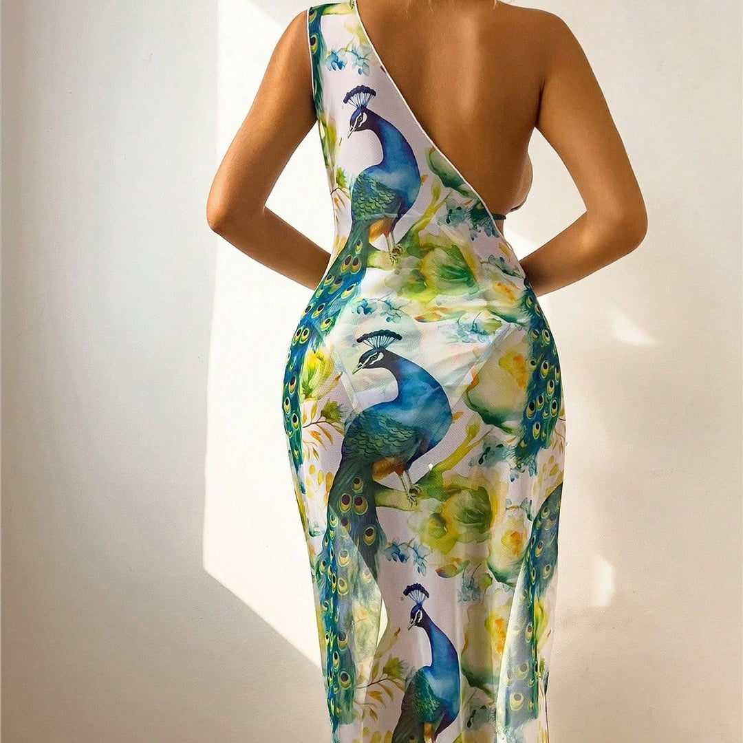 Damen Bademode mit elegantem Pfauenmuster EB