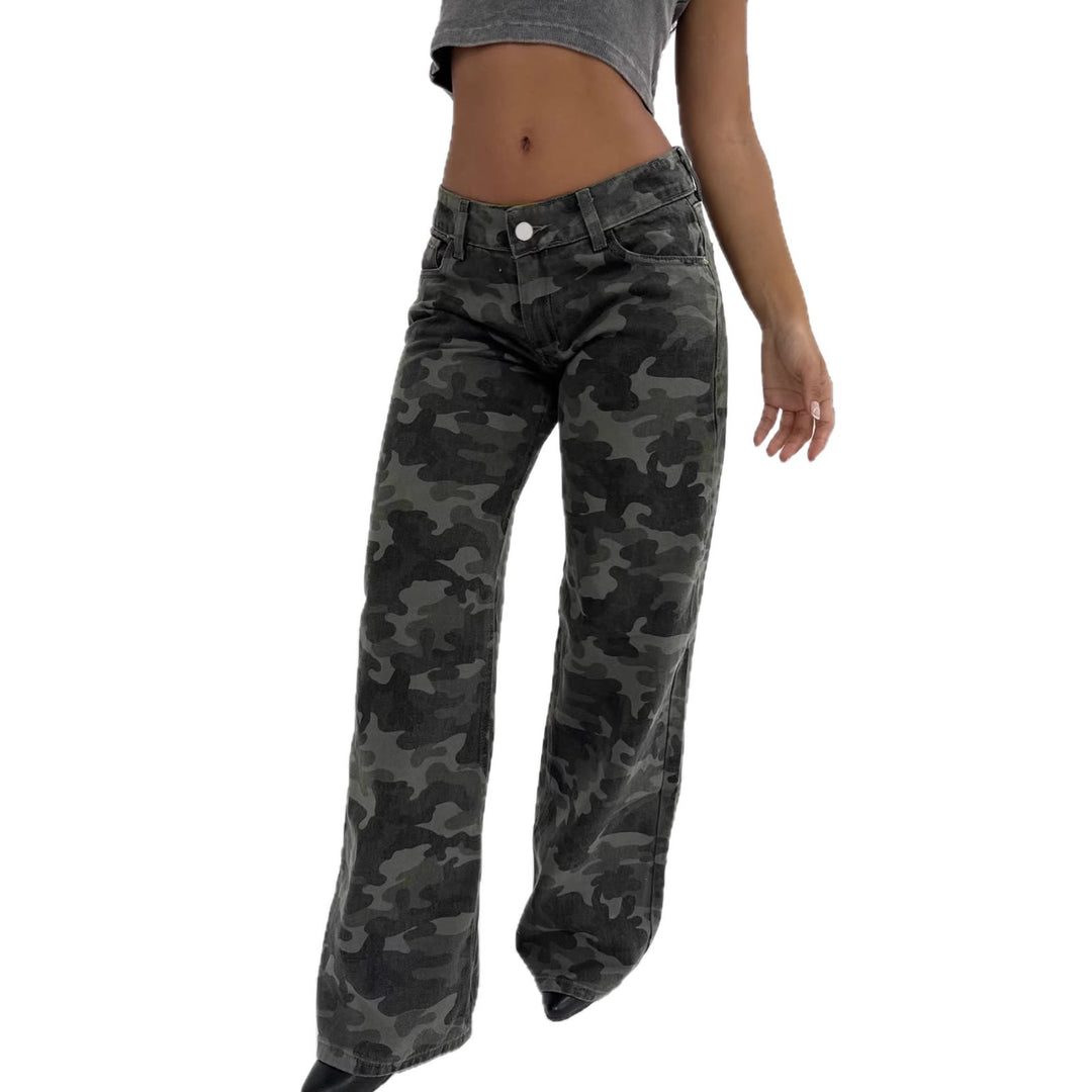 Damen Relaxed Fit Cargohose mit modischem Camouflage-Muster EB
