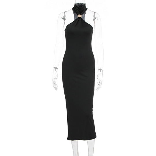 Damen Maxikleid mit asymmetrischem Ausschnitt und elegantem Design EB