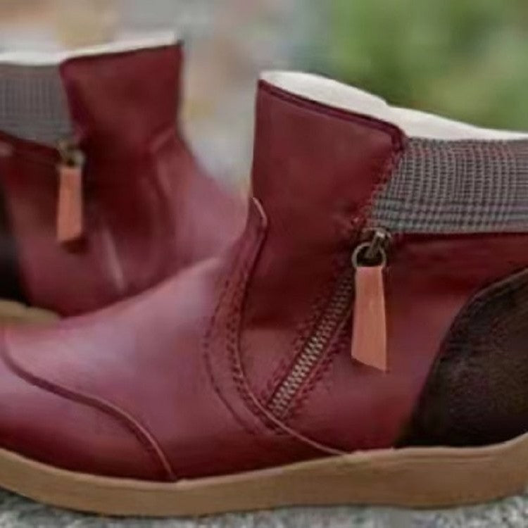 Damen  knöchelhohe Stiefelette mit seitlichem Reißverschluss, gepolstertem Komfortfußbett und flexibler Leichtsohle EB