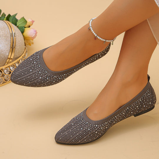 Damen Ballerinas mit funkelndem Glitzerdesign EB