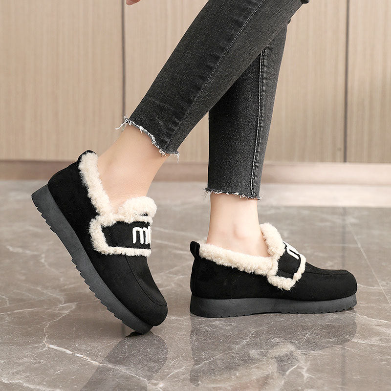 Damen Bequeme Plüsch-Sneaker mit auffälligem Veloursleder EB