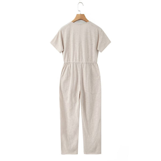 Damen Jumpsuit mit Taillenzug und praktischen Taschen EB
