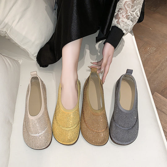 Damen Slip-On Badeschuhe mit atmungsaktivem Obermaterial und rutschfester Sohle EB