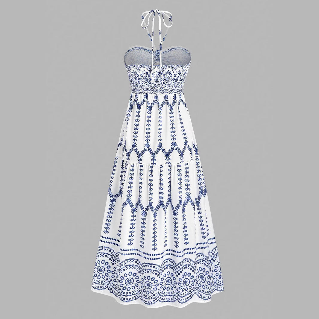 Damen Boho Maxikleid mit Trägern EB