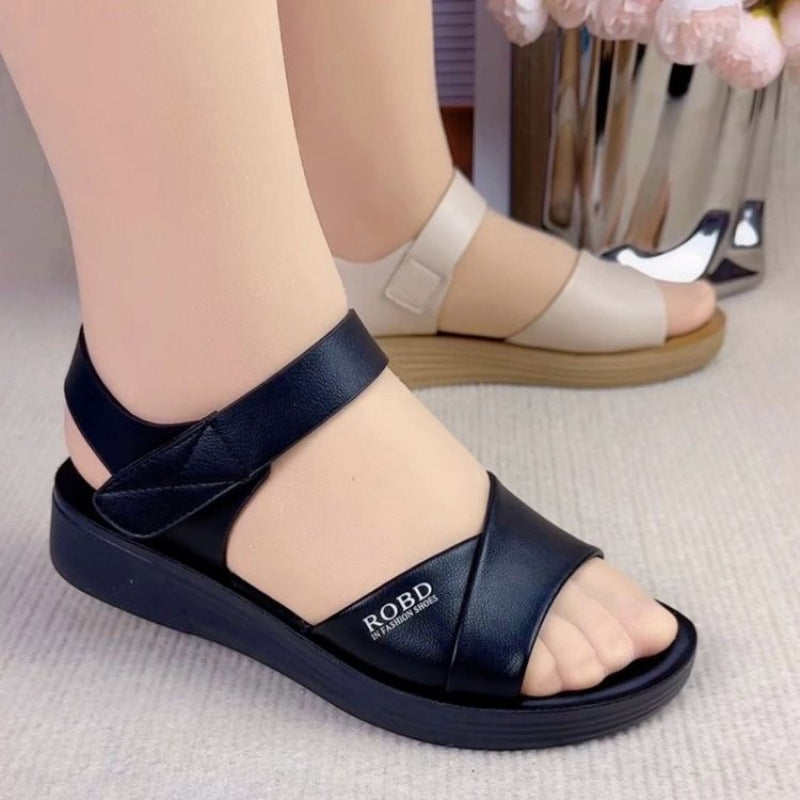 Damen Komfortable Sandalen mit breitem Riemen-Design EB