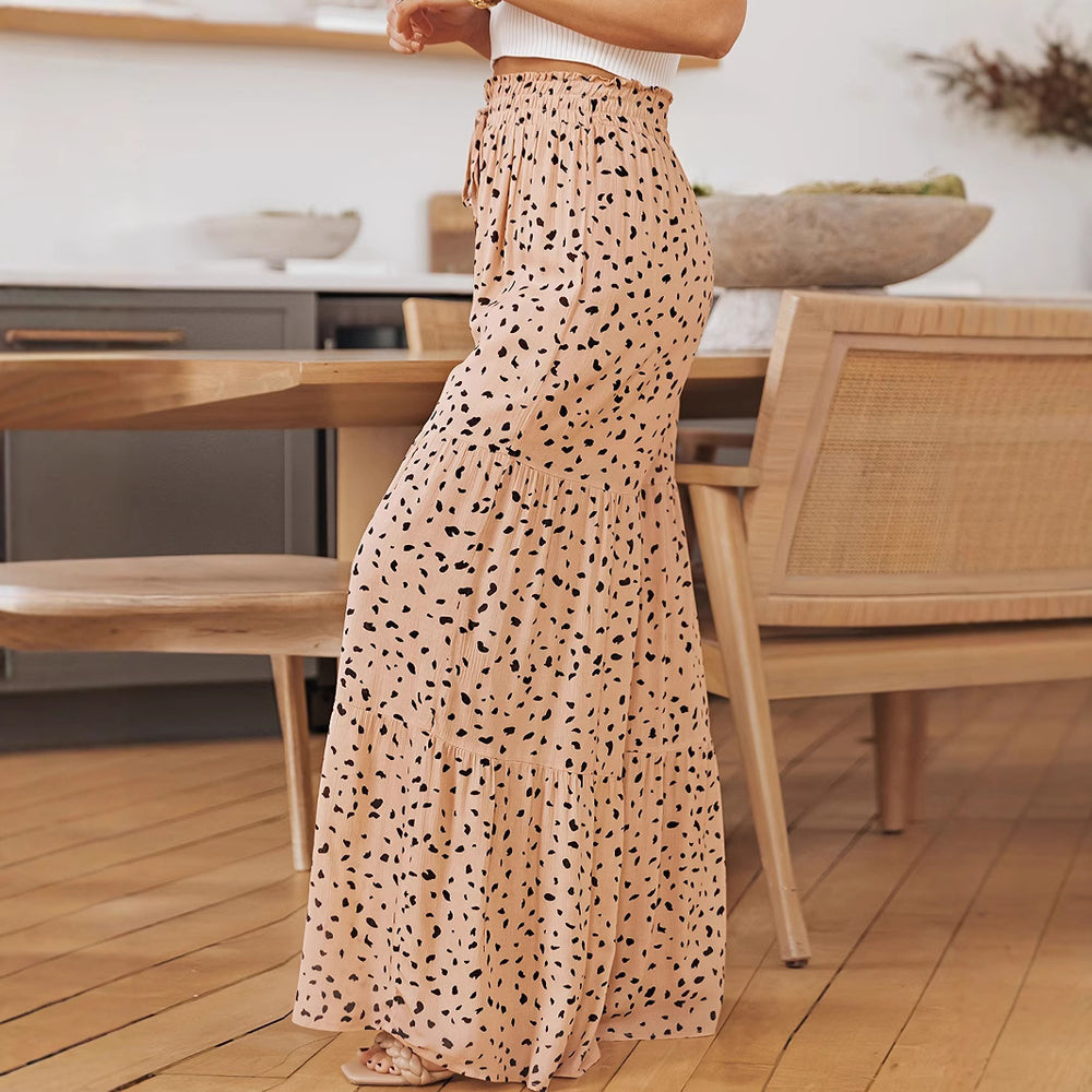 Damen Weit geschnittene Sommerhose mit lässigem Schnitt und elastischem Bund EB
