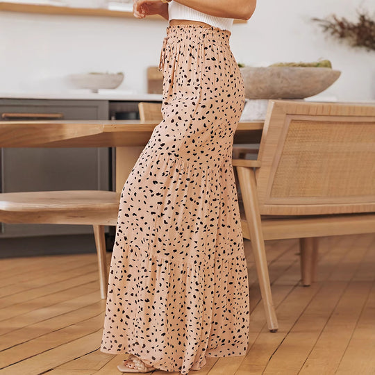 Damen Weit geschnittene Sommerhose mit lässigem Schnitt und elastischem Bund EB