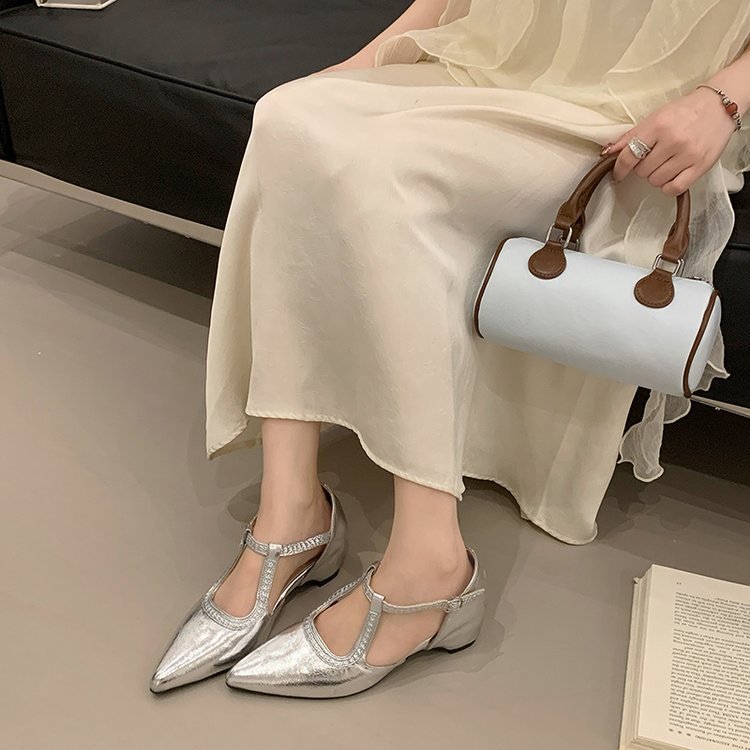 Damen elegante Slingback-Pumps mit spitzem Design und modischem Schnallenverschluss EB