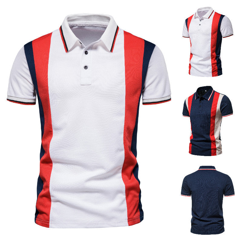 Herren Polohemd mit modischem Farbblock-Design und hochwertiger Baumwollmischung EB