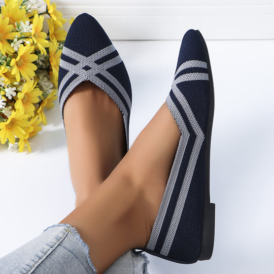 Damen Komfortable Ballerinas mit atmungsaktivem Obermaterial EB