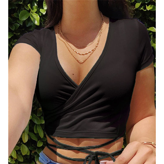 Damen Wickeloberteil mit kurzem Arm EB