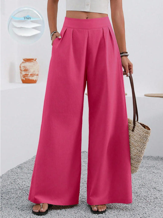 Damen Elegante und weite Bundfaltenhose EB