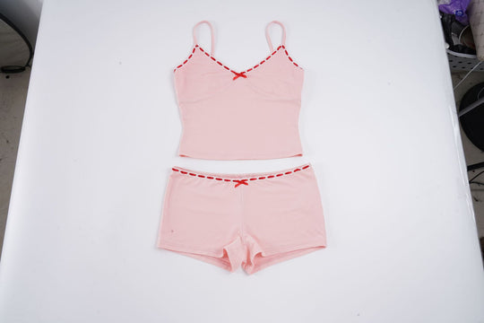Damen Schlaf-Set mit Spaghetti-Trägern und zartem Design EB