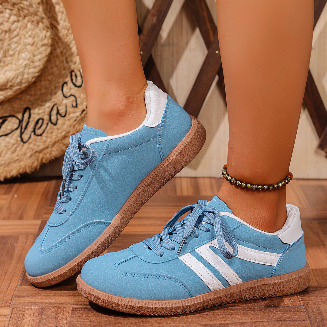 Damen Modische Sneakers mit schimmerndem Obermaterial und rutschfester Sohle EB