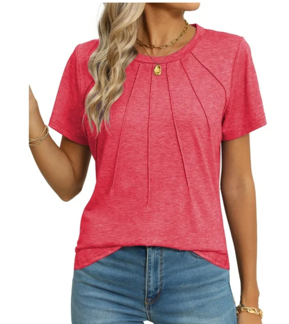 EB | Plissee-T-Shirt mit Rundhalsausschnitt