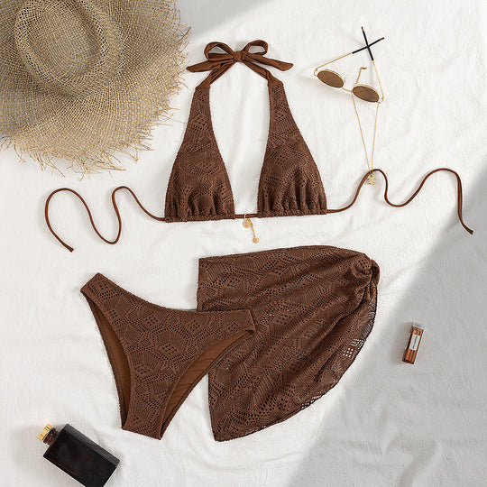 Damen Häkel-Bikini-Set mit schickem Rock EB