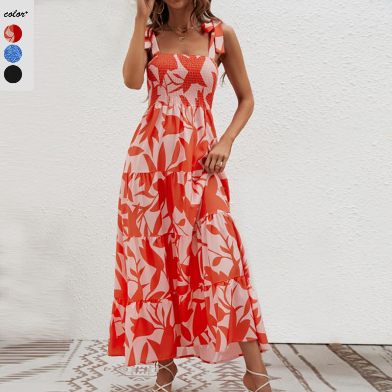 Damen Maxikleid mit schulterfreien Trägern und kaschierenden Rüschendetails EB