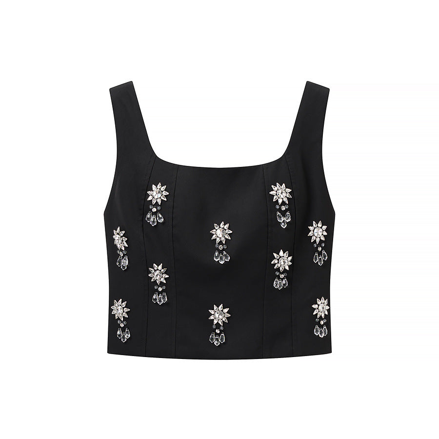 Damen Elegantes, besticktes Top und Rock Set EB