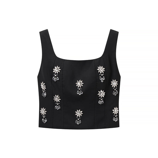 Damen Elegantes, besticktes Top und Rock Set EB