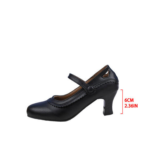 Damen elegante Mary Jane Pumps mit schicker Schnalle und komfortablem Absatz EB