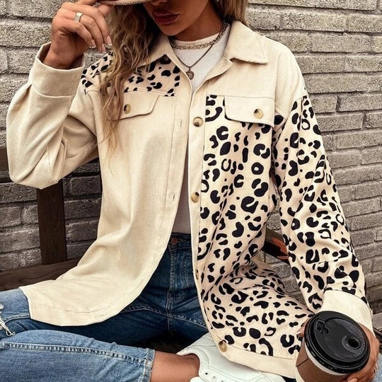 Damen Overshirt mit trendigem Leopardenmuster und komfortabler Passform EB