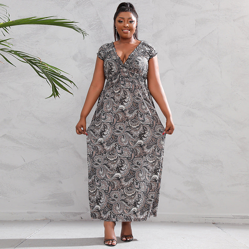 Damen Maxikleid mit floralen Mustern EB