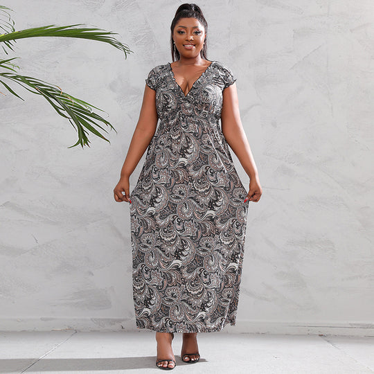 Damen Maxikleid mit floralen Mustern EB