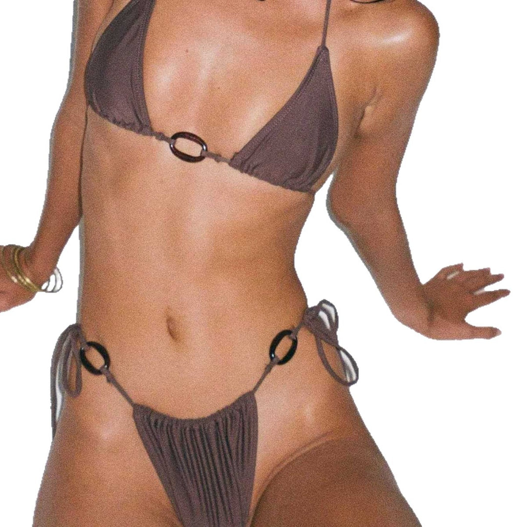 Damen Triangel-Bikini mit verspieltem Ring-Detail EB