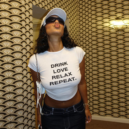 Damen cropped T-Shirt mit Motivdruck EB