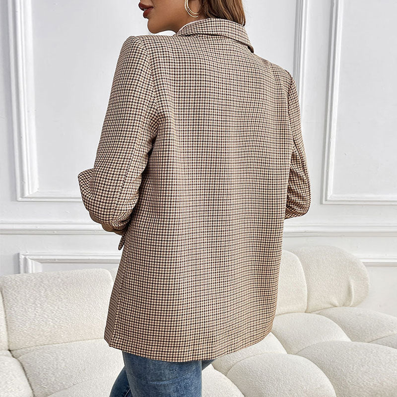Damen Blazer im klassischen Karomuster mit dezentem Schnitt EB