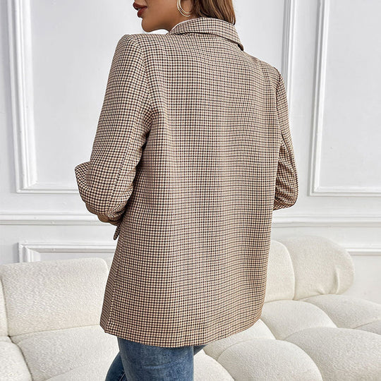 Damen Blazer im klassischen Karomuster mit dezentem Schnitt EB