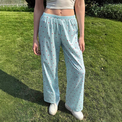 Damen Freizeit-Hose mit gestreiftem Design und Herzmotiven EB