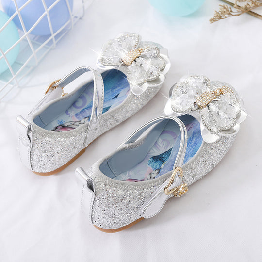 Mädchen Glitzernde Ballerinas mit dekorativer Blumenapplikation EB