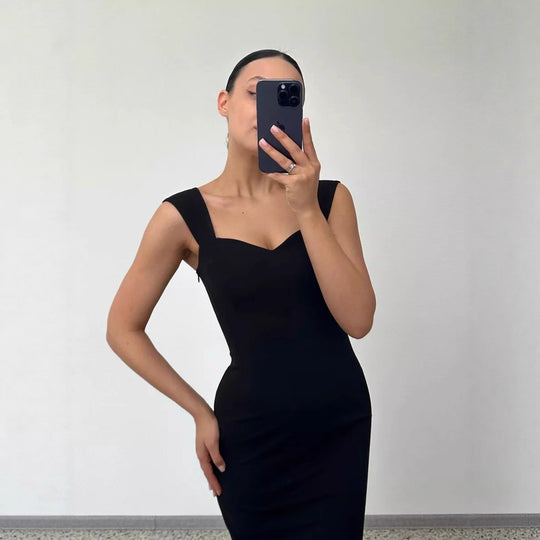 Damen Wickelkleid mit elegantem Herzausschnitt und schwingendem Saum EB