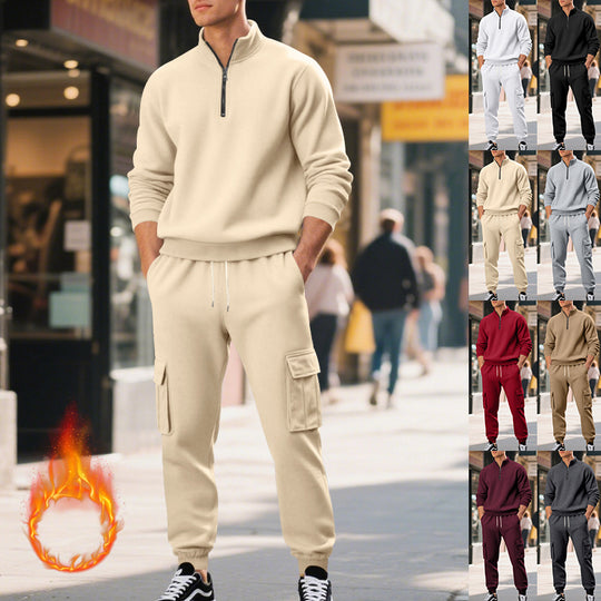 Herren nan Utility-Cargo-Jogginghose mit verstärkten Klappentaschen und elastischem Kordelzugbund EB
