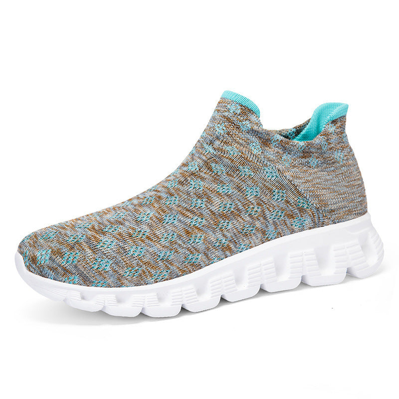 Damen Sportliche Stricksneaker mit rutschfester Sohle und elastischem Schaft EB