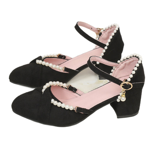 Damen elegante Slingback-Pumps mit Perl-Detail EB