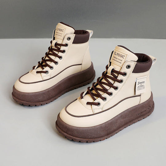 Damen Winterliche High-Top Sneakers mit dämpfender Laufsohle und robustem Profil EB