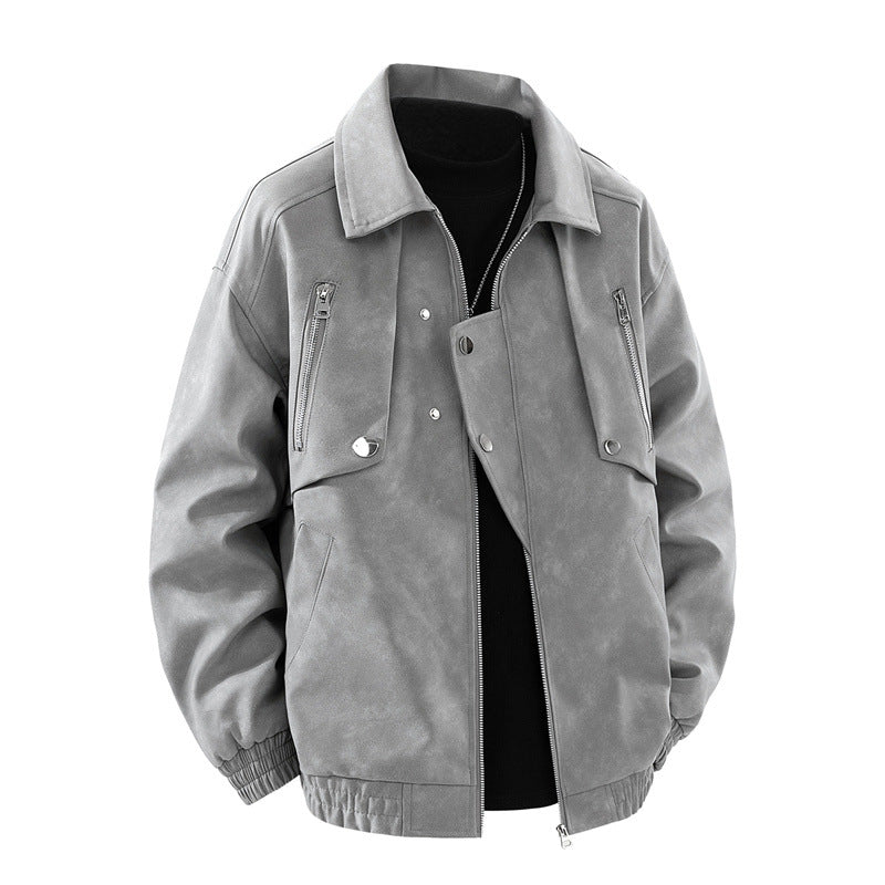 Herren modische Jacke mit multifunktionalen Reißverschlusstaschen und elastischen Bündchen EB