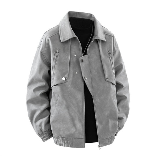 Herren modische Jacke mit multifunktionalen Reißverschlusstaschen und elastischen Bündchen EB