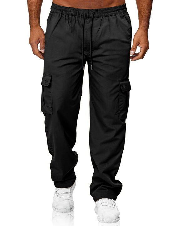 Herren Relaxed-Fit Cargo-Jogger mit elastischem Bund, Kordelzug und Klappentaschen EB
