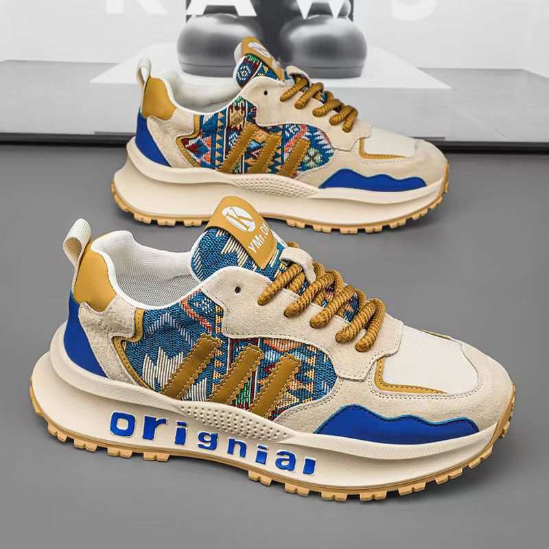 Damen Bequeme und modische Sneakers mit farbiger Stickerei EB